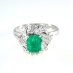 EMERALD & DIA PLAT RING