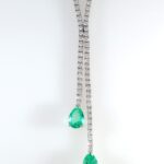 EMERALD & DIA 14KW TENNIS NECKLACE