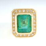 EMERALD & DIA 14KY RING