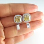 FANCY YELLOW DIA 18KW EARRINGS