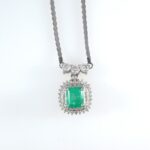 EMERALD & DIA PLAT NECKLACE