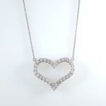 DIA  PLAT HEART NECKLACE