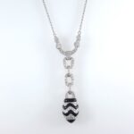 ONYX & DIA 18KW NECKLACE