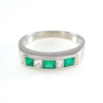 EMERALD & DIA PLAT RING