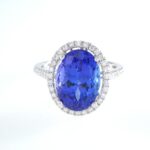 TANZANITE & DIA 14KW RING