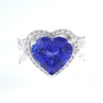 HEART-SHAPE TANZANITE & DIA 14KW RING