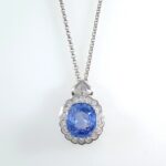 CEYLON SAPPHIRE & DIA PLAT NECKLACE