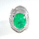EMERALD & DIA PLAT RING