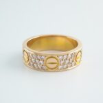 CARTIER LOVE PAVE DIA 18KR RING SIZE 50