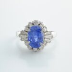 3.85CT SAPPHIRE & DIA PLAT RING