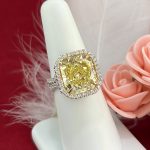 18KW FANCY YELLOW DIA RING - Image 4