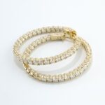 4CT DIA 14KY HOOP EARRINGS