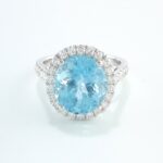 4.48CT AQUA & DIA 18KW RING