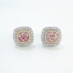 PINK & WHITE DIA 18KW EARRINGS