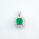 EMERALD & DIA PLAT PENDANT