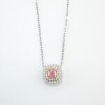 PINK & WHITE DIA 18KW CHAIN NECKLACE