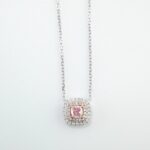 PINK & WHITE DIA 18KW CHAIN NECKLACE