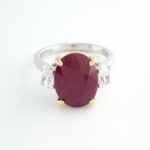 RUBY & DIA 3-STONE RING