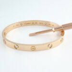 CARTIER LOVE 18KR 4DIA BRACELET SIZE 17