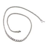 7.46CT 14KW GRADUATEDTENNIS NECKLACE