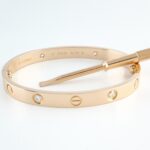 CARTIER LOVE 18KR 4DIA BRACELET SIZE 17