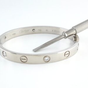 CARTIER LOVE 18KW 6DIA BRACELET SIZE 16