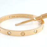 CARTIER LOVE 18KR 4DIA BRACELET SIZE 16