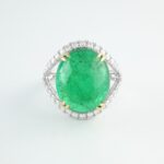 11.64CT EMERALD & DIA PLAT RING