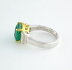 EMERALD & DIA PLAT RING - Image 4