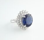 SAPPHIRE & DIA PLAT DOUBLE-HALO RING - Image 3