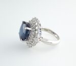 SAPPHIRE & DIA PLAT DOUBLE-HALO RING - Image 5
