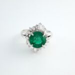 EMERALD & DIA PLAT RING