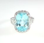 BLUE PARAIBA & DIA 18KW RING