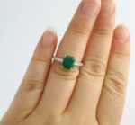 EMERALD & DIA 18KW RING - Image 5