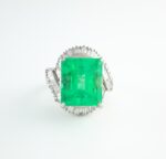 EMERALD & DIA PLAT RING