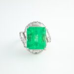 EMERALD & DIA PLAT RING