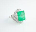 EMERALD & DIA PLAT RING - Image 3