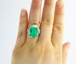 EMERALD & DIA PLAT RING - Image 6