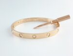 CARTIER LOVE 18KR 10DIA BRACELET SIZE 18