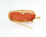 RED-ORANGE CORAL 18KY BROOCH/PENDANT - Image 3
