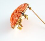 RED-ORANGE CORAL 18KY BROOCH/PENDANT - Image 4