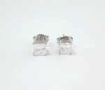 2.06CT PRINCESS-CUT DIA STUD EARRINGS