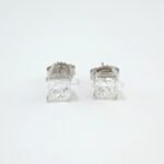 2.06CT PRINCESS-CUT DIA STUD EARRINGS