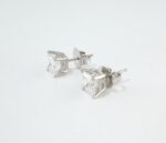 2.06CT PRINCESS-CUT DIA STUD EARRINGS - Image 2