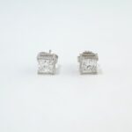 1.98CT PRINCESS-CUT DIA STUD EARRINGS