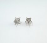 1.98CT PRINCESS-CUT DIA STUD EARRINGS - Image 3