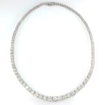 22CT DIA PLAT GRADUATED TENNIS NECKLACE - Image 2