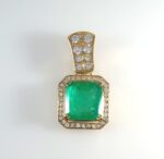 GIA EMERALD & DIA 18KY PENDANT