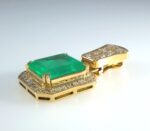 GIA EMERALD & DIA 18KY PENDANT - Image 4