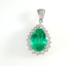 EMERALD & DIA PLAT PENDANT